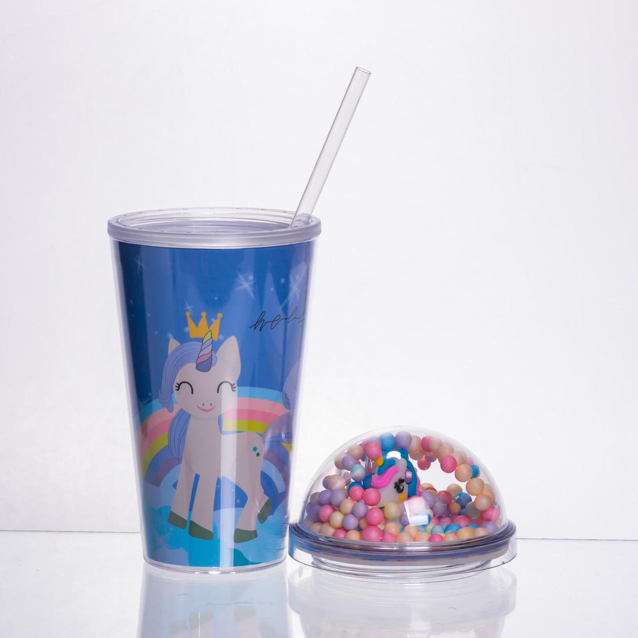 Стакан пластиковий з трубочкою і кришкою багаторазовий 400 мл Синій (HP-18-2BL) - фото 2 Стакан пластиковий з трубочкою і кришкою багаторазовий 400 мл Синій (HP-18-2BL) - фото 2