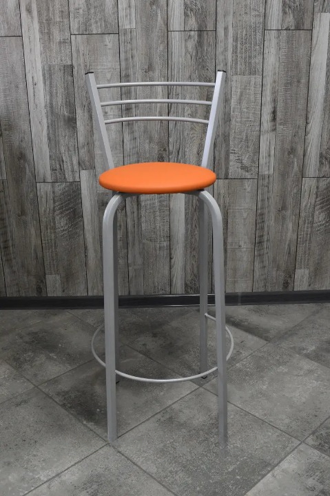 Барний стілець металевий 35х107 см Помаранчевий/Сірий (28373928)