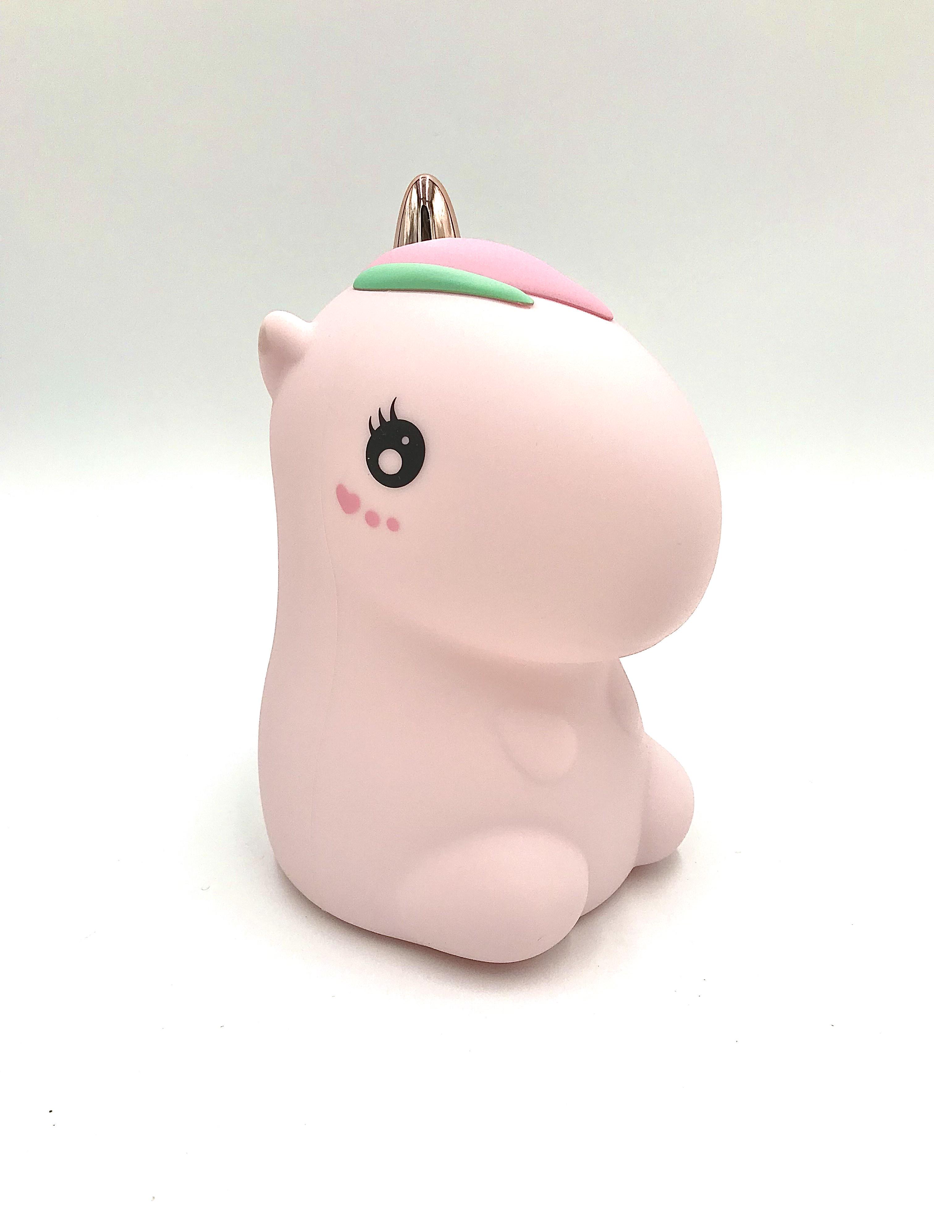Ночник силиконовый LED Единорог на аккумуляторе Розовый