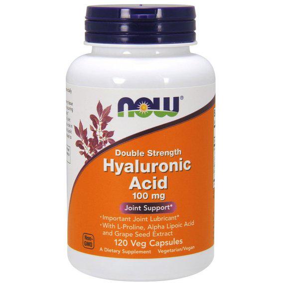 Гіалуронова кислота NOW Foods Hyaluronic Acid Double Strength 100 мг 120 Veg Caps