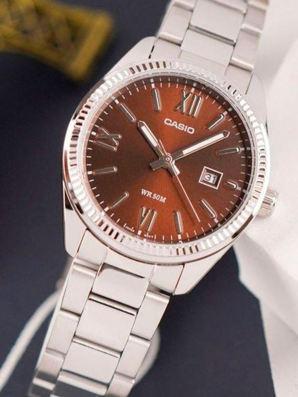 Наручные часы женские Casio LTP-1302DD-5A Timeless Collection Lady Timeless Collection Коричневый (2916185524)