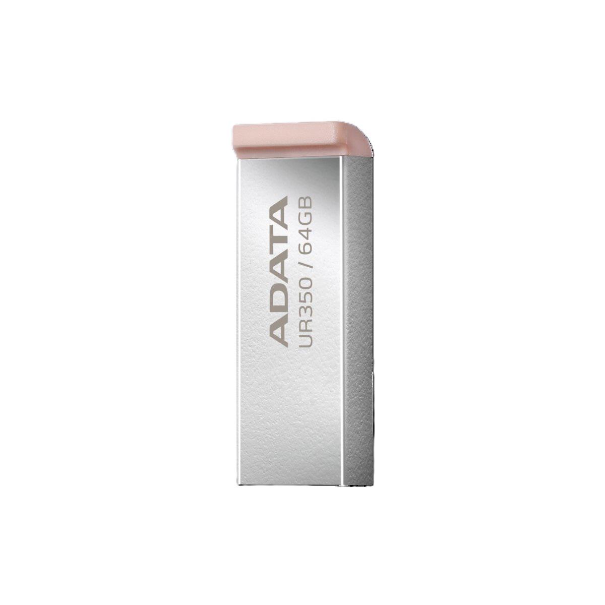 Флеш-память USB ADATA UR 350 64 Гб Silver/Beige (19556677) - фото 4