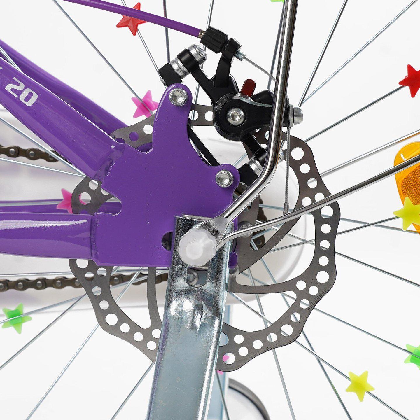 Дитячий велосипед з кошиком та багажником для дівчинки Corso Nice 20" Фіолетовий (724092672) - фото 5