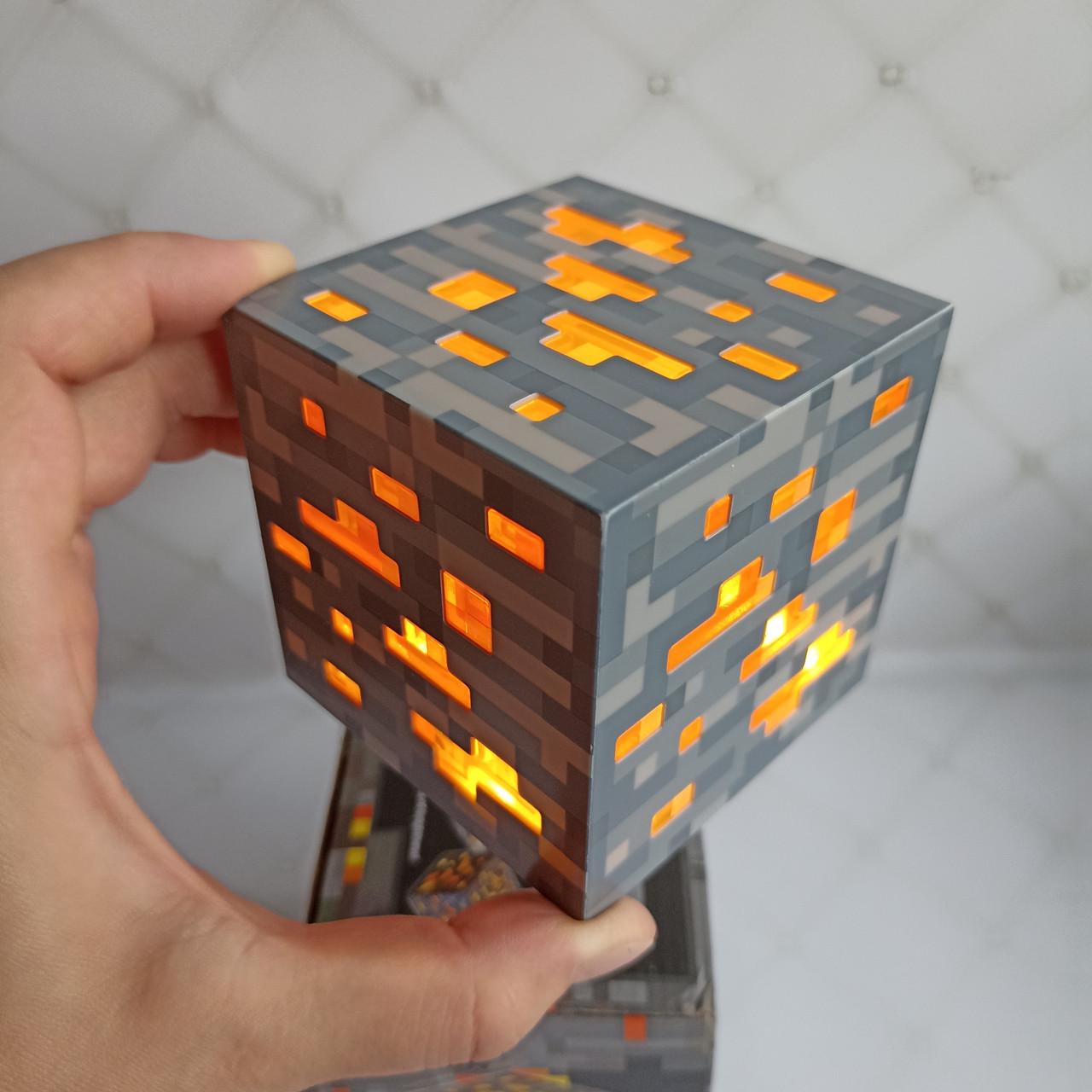 Ночник USB Куб Майнкрафт LED акумуляторный 7,5 см Желтый (2612939272) - фото 5