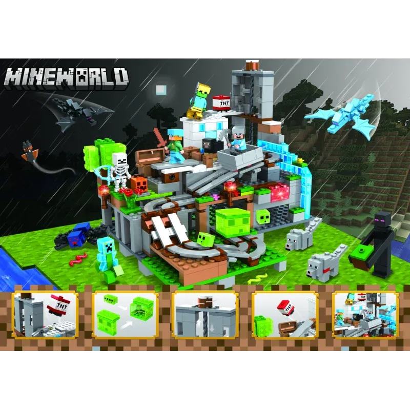 Конструктор Майнкрафт My World Гірська Печера з героями Шахта 587 дет. - фото 12 Конструктор Майнкрафт My World Гірська Печера з героями Шахта 587 дет. - фото 12