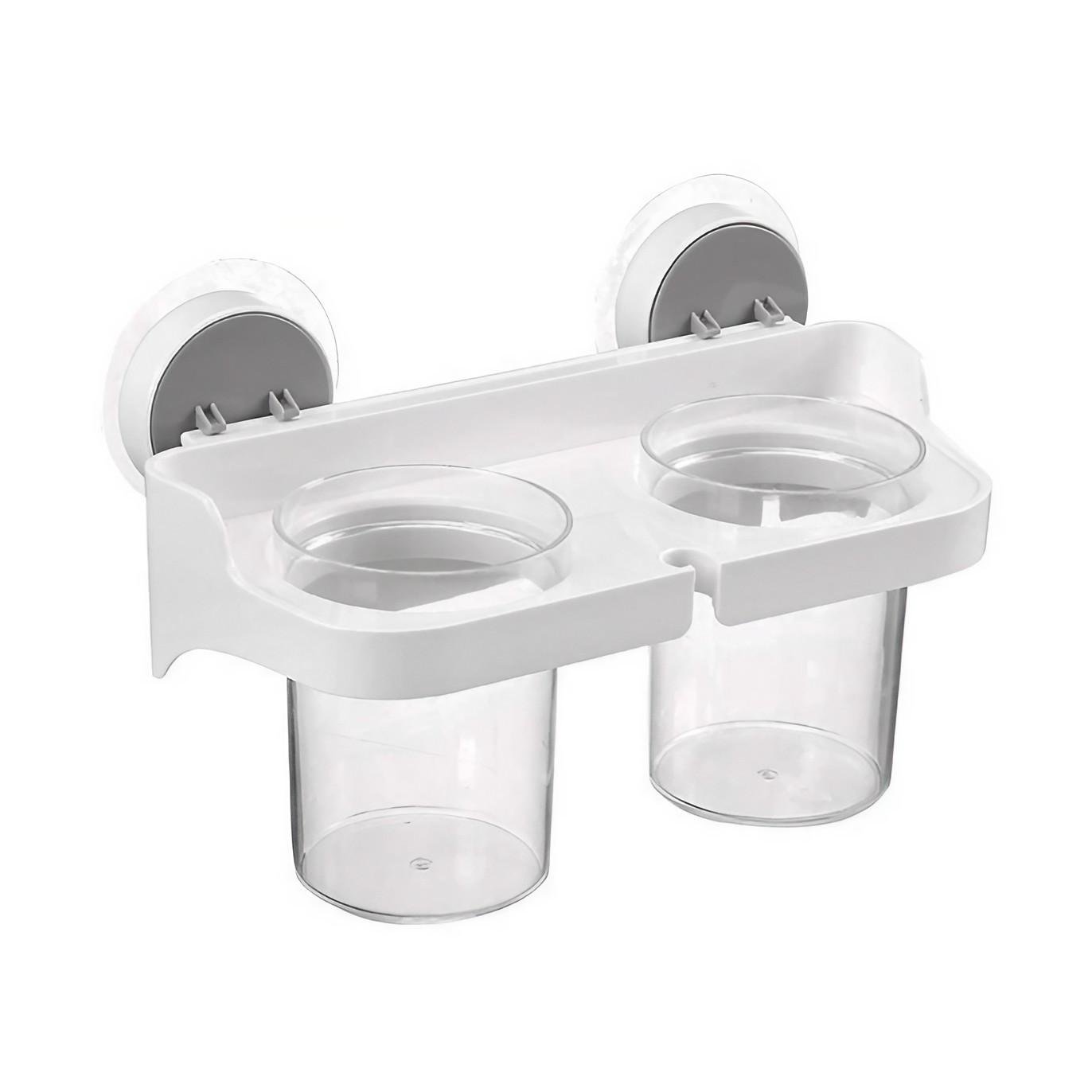 Набор держатель-подставка со стаканами для зубных щеток и пасты настенный (25995909)