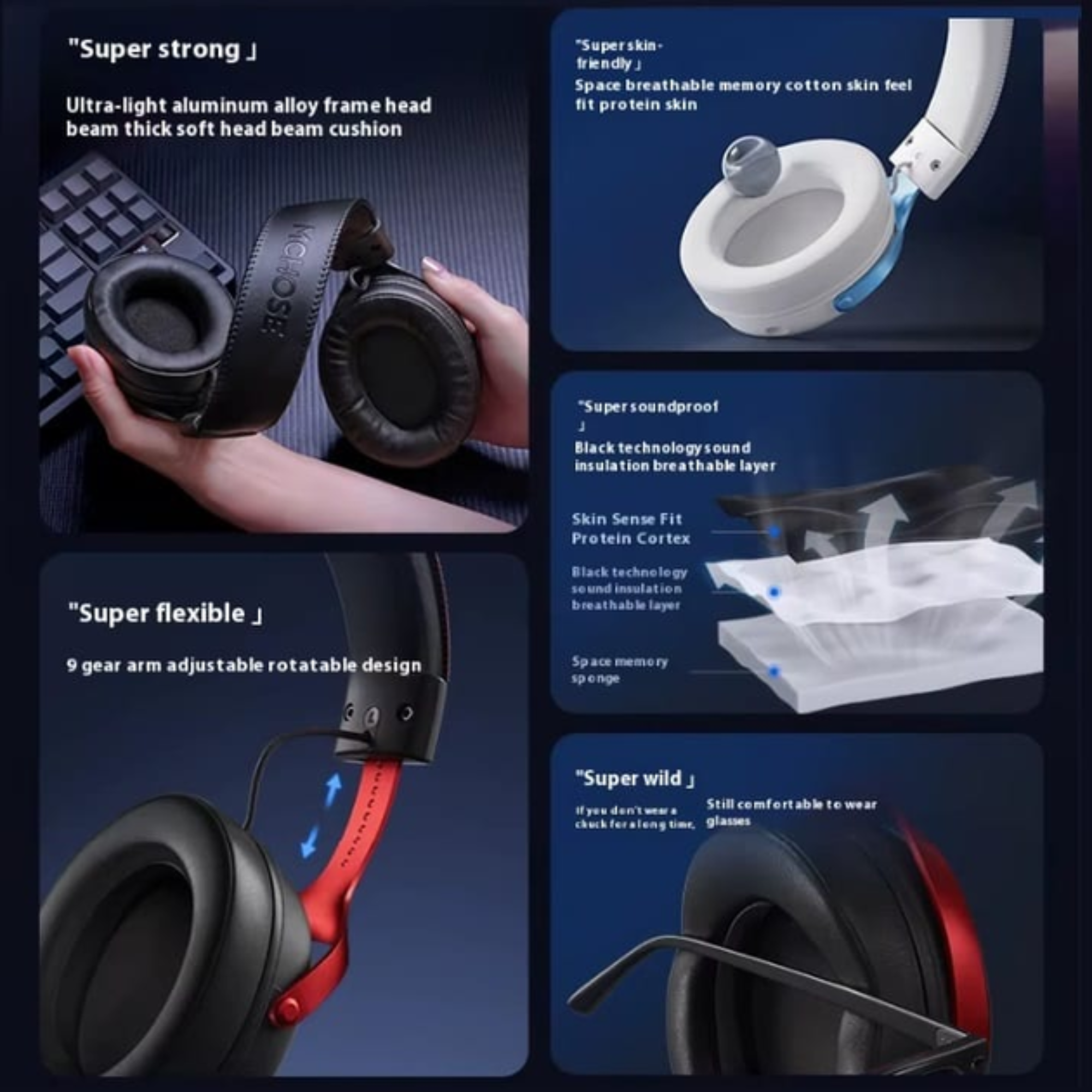 Наушники Mchose V9 Pro беспроводные Bluetooth 2,4G для ПК/PS/Switch Red (GS-272) - фото 5 Наушники Mchose V9 Pro беспроводные Bluetooth 2,4G для ПК/PS/Switch Red (GS-272) - фото 5