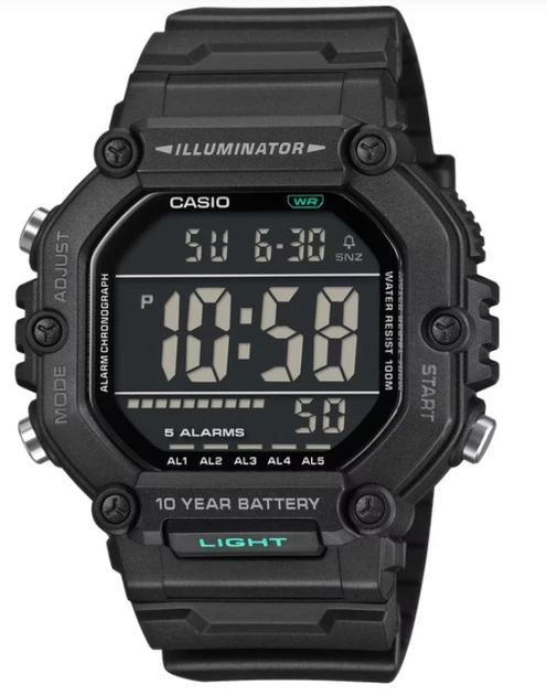 Часы мужские Casio AE-1600HX-1B секундомер черный циферблат Часы мужские Casio AE-1600HX-1B секундомер черный циферблат