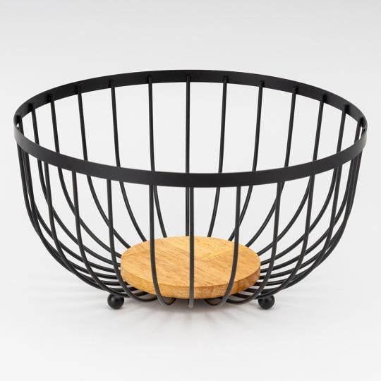 Фруктовница металлическая Модерн Ø25х13 см Черный (92821)