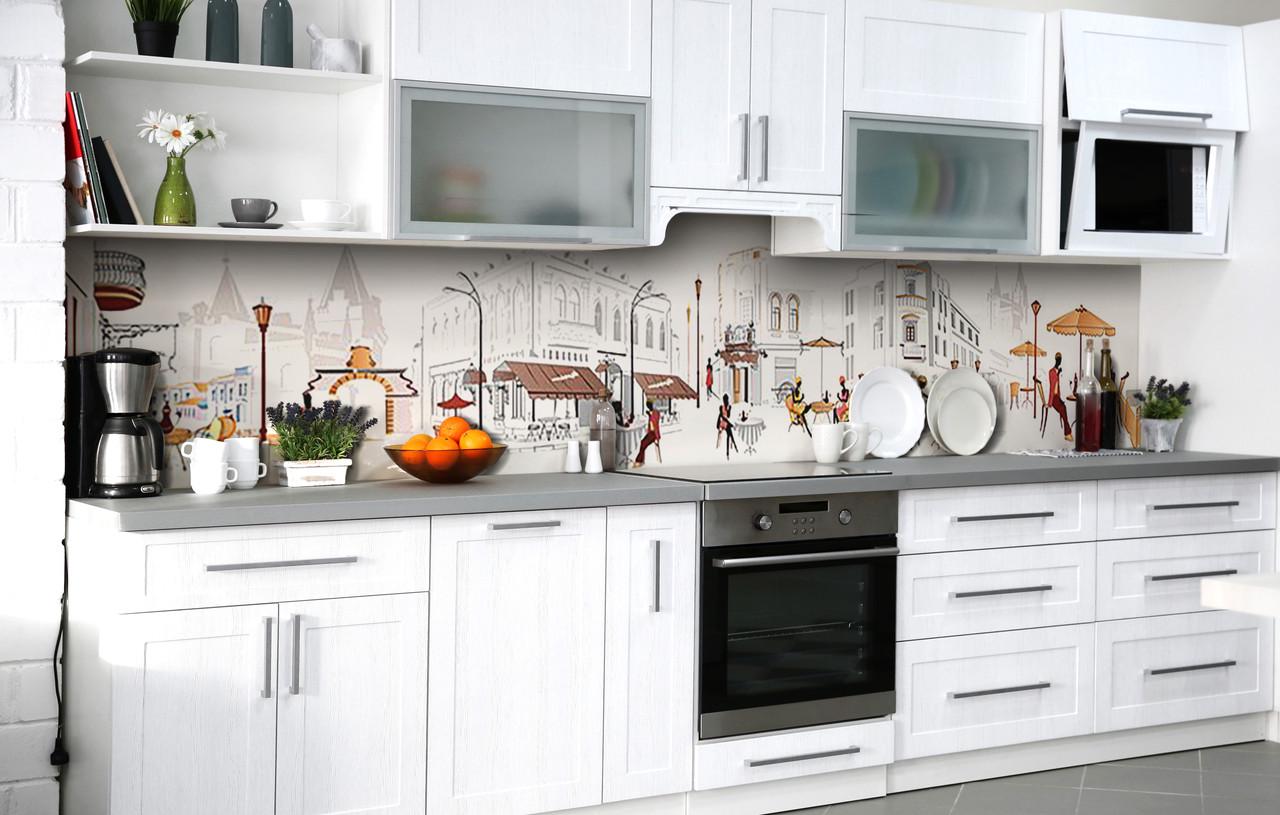 Кухонный фартук Пражский ланч виниловый самоклеющийся 65х250 см