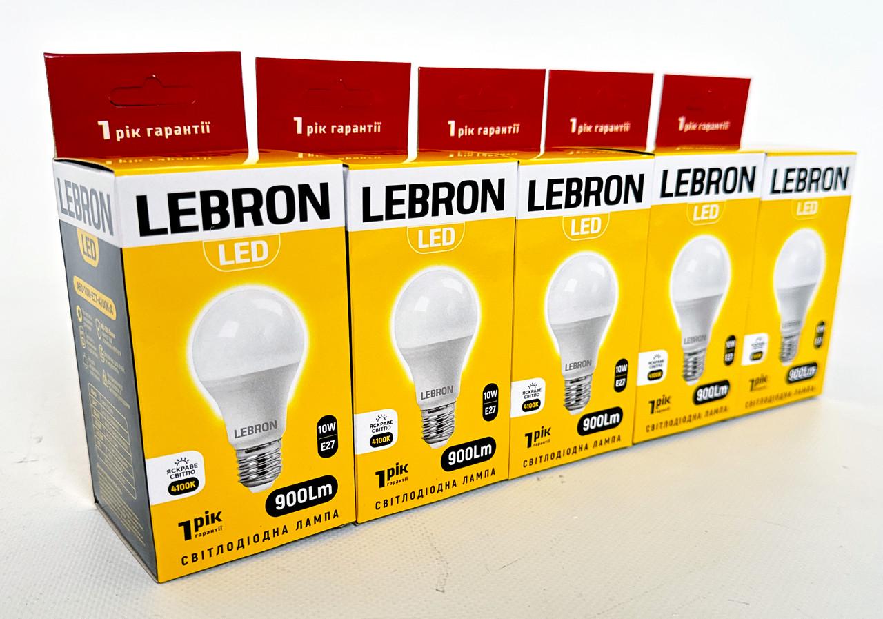 Лампа Lebron L-A60 LED 10W Е27 4100K 900Lm 5 шт. (2332894278) Лампа Lebron L-A60 LED 10W Е27 4100K 900Lm 5 шт. (2332894278)