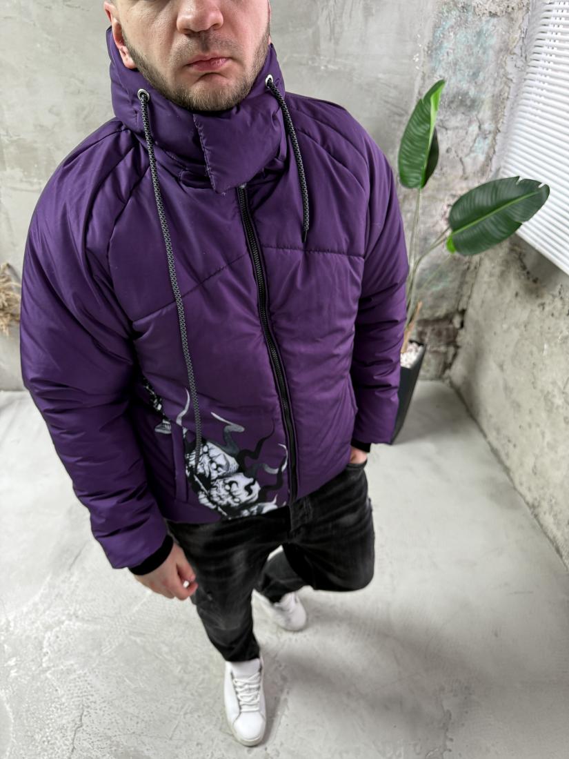 Куртка зимова зі знімним капюшоном 7-530 M Темно-фіолетовий (37606) - фото 2 Куртка зимова зі знімним капюшоном 7-530 M Темно-фіолетовий (37606) - фото 2