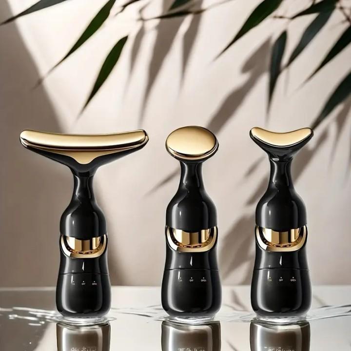 Массажер для лица EMS с вибрацией для тонизации лифтинга 3в1 Массажер для лица EMS с вибрацией для тонизации лифтинга 3в1