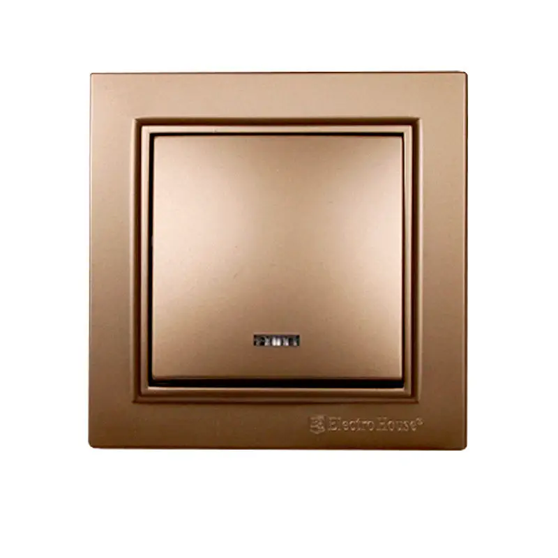 Выключатель с подсветкой ElectroHouse Enzo IP22 Роскошно золотой (EH-2183-LG)