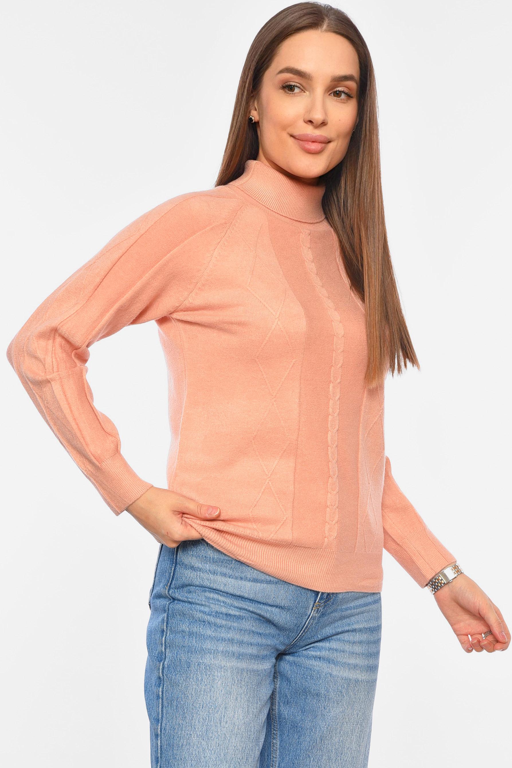 Свитер женский M-L Персиковый (191817) - фото 2 Свитер женский M-L Персиковый (191817) - фото 2