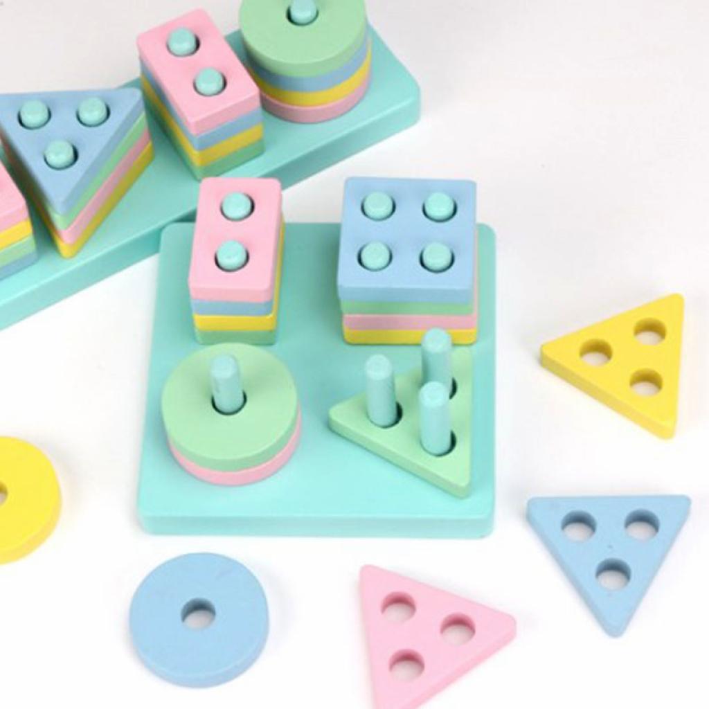 Дерев'яна іграшка Lesko Blocks Square + Rectangle для дітей (DL-004) - фото 4