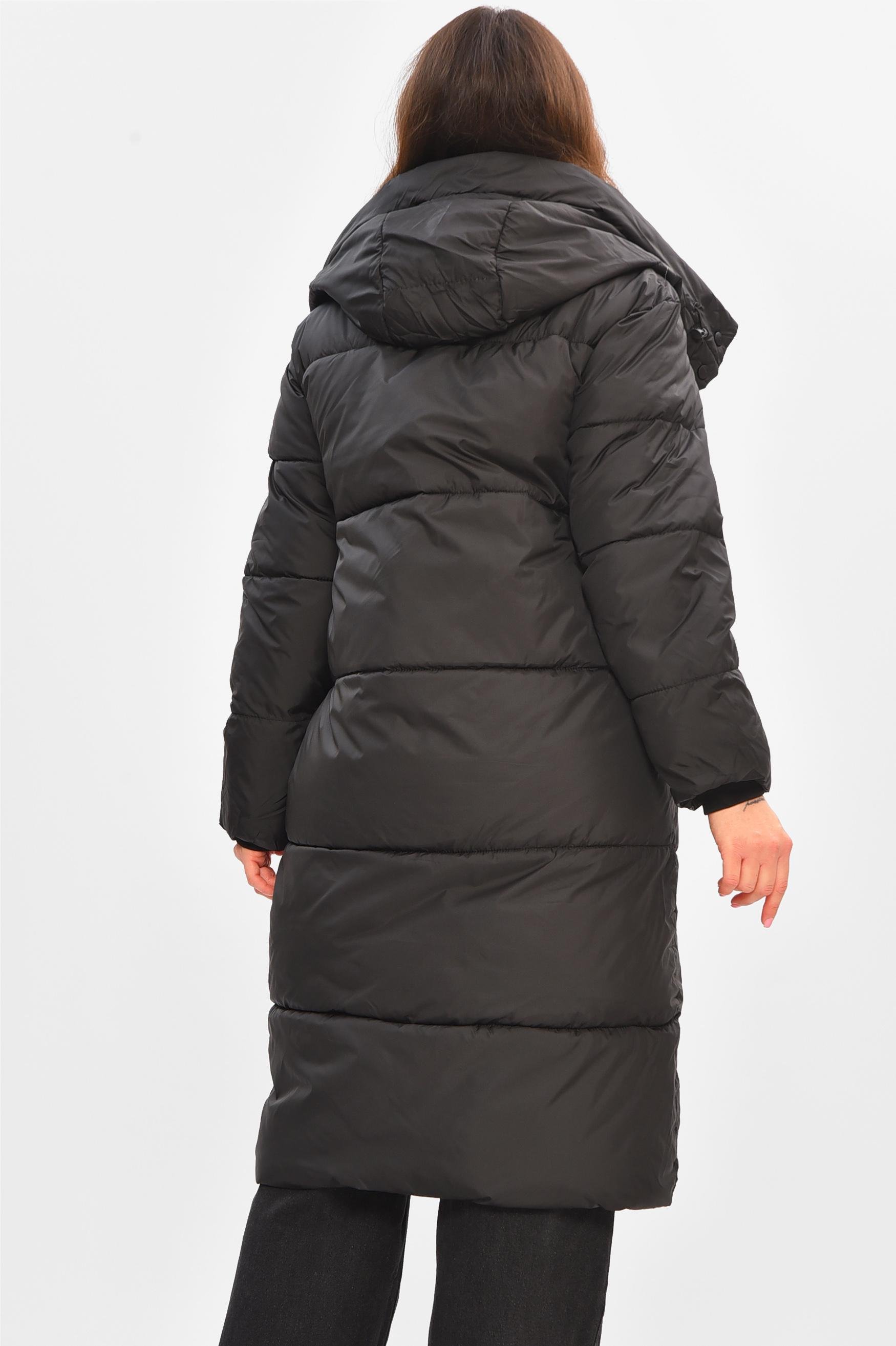 Куртка жіноча подовжена зима L Чорний (207010) - фото 3