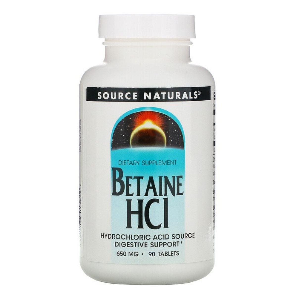 Бетаин HCI Source Naturals 90 таблеток 650 мг (4610)