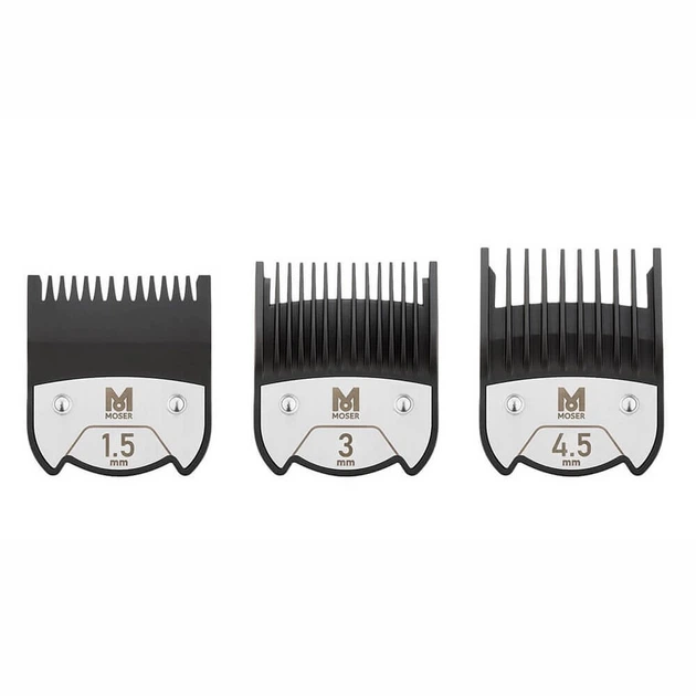 Набор магнитных насадок для машинок MOSER Magnetic Premium 1801-7010 1,5/3/4,5 мм 3 шт. (РН00200)