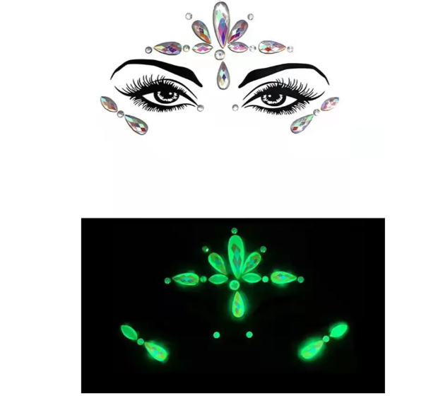 Наклейки камені для тіла фосфорні концертні One size Різнокольоровий (8967/13) - фото 2