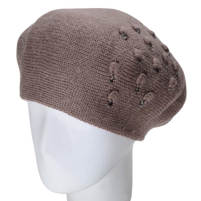 Берет женский Lirus Капри двойной шерстяной Темно-пудровый (118915)