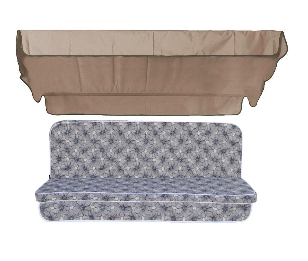 Комплект подушек к качелям eGarden Diva 170x110x6 c тент 120х200 Кофейный Комплект подушек к качелям eGarden Diva 170x110x6 c тент 120х200 Кофейный