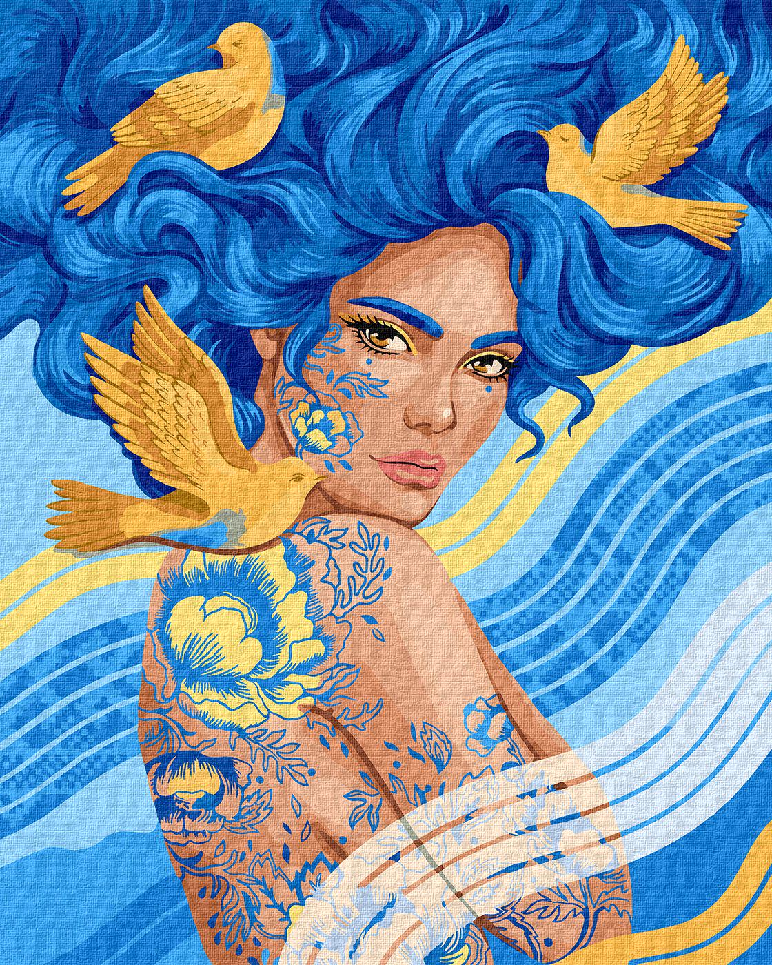 Картина за номерами Ідейка Птахи щастя 40x50 см (KHO2545)