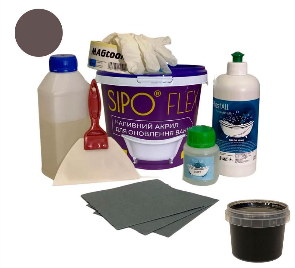 Акрил для ванн реставрации Sipo 1,7 м Черный (15175690)