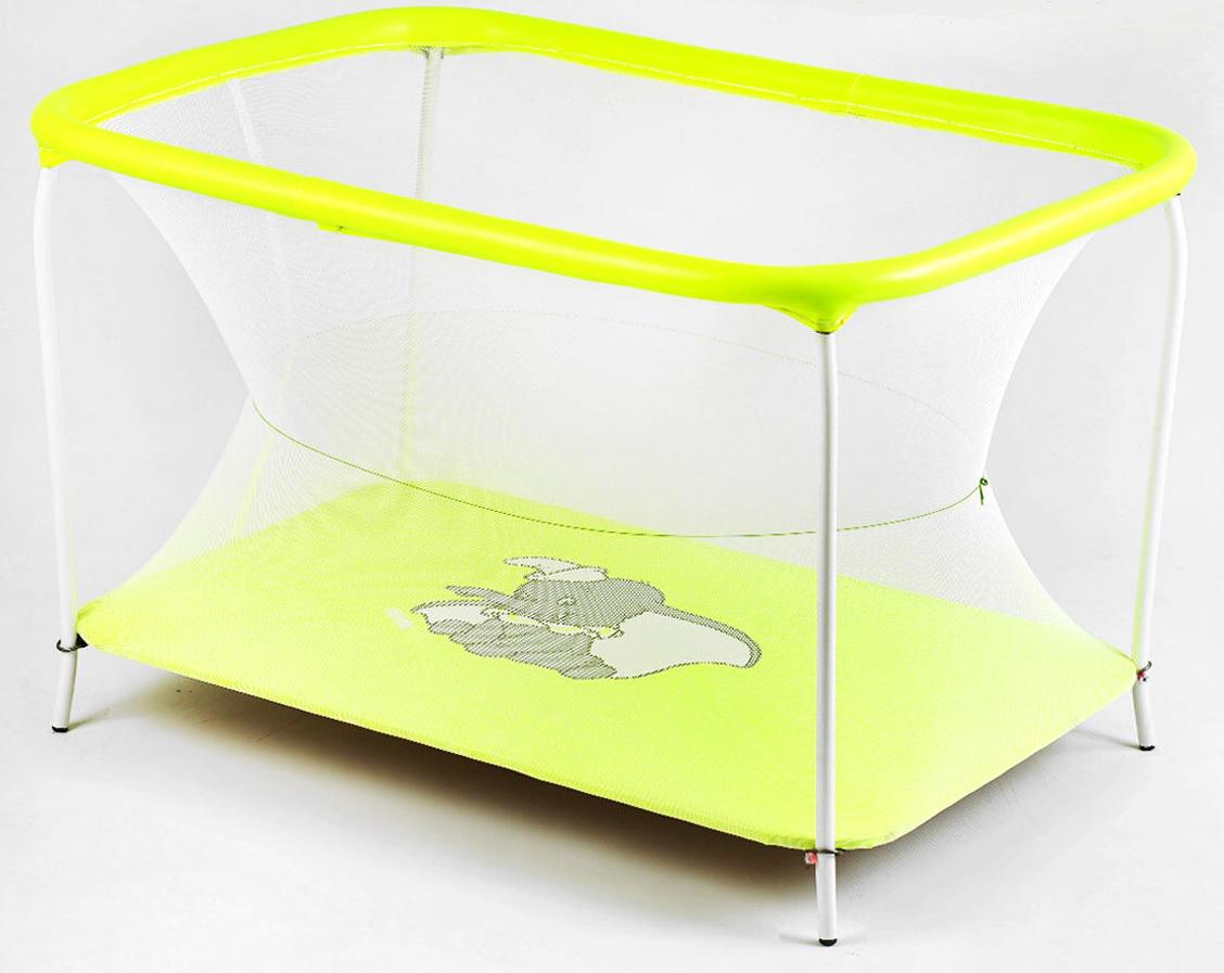 Манеж Слоник прямоугольный мягкое дно евросетка без ручки Yellow (147289)