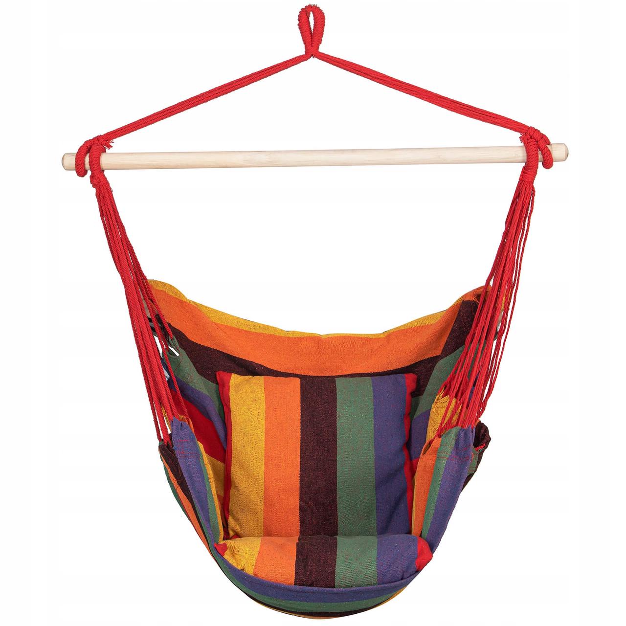 Кресло-гамак сидячий Springos HM047 130x100 см бразильский с подушками