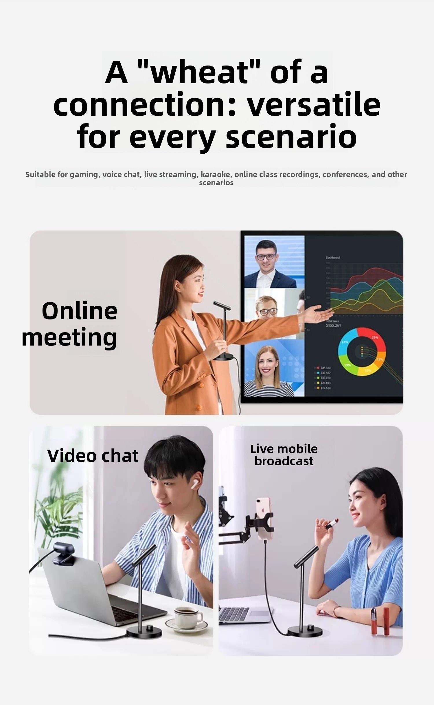 Мікрофон настільний Ugreen 360° 96 кГц/24 Чорний (55343) - фото 19 Мікрофон настільний Ugreen 360° 96 кГц/24 Чорний (55343) - фото 19