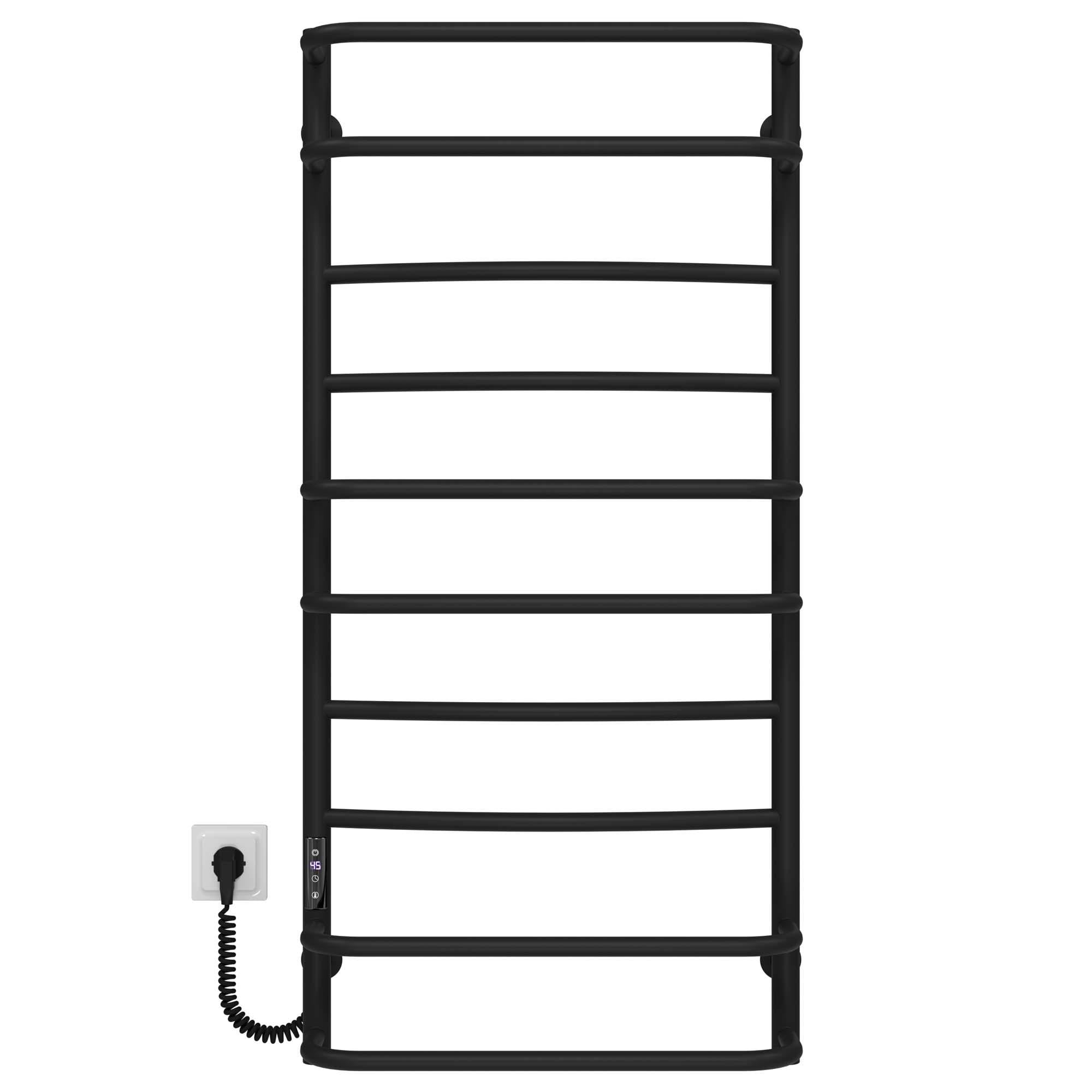 Полотенцесушитель электрический Deffi Аквамикс П10 JD03 левое подключение нержавеющая сталь 500х1100 мм Черный (C.AM.110.50.10.E.B.L.1)