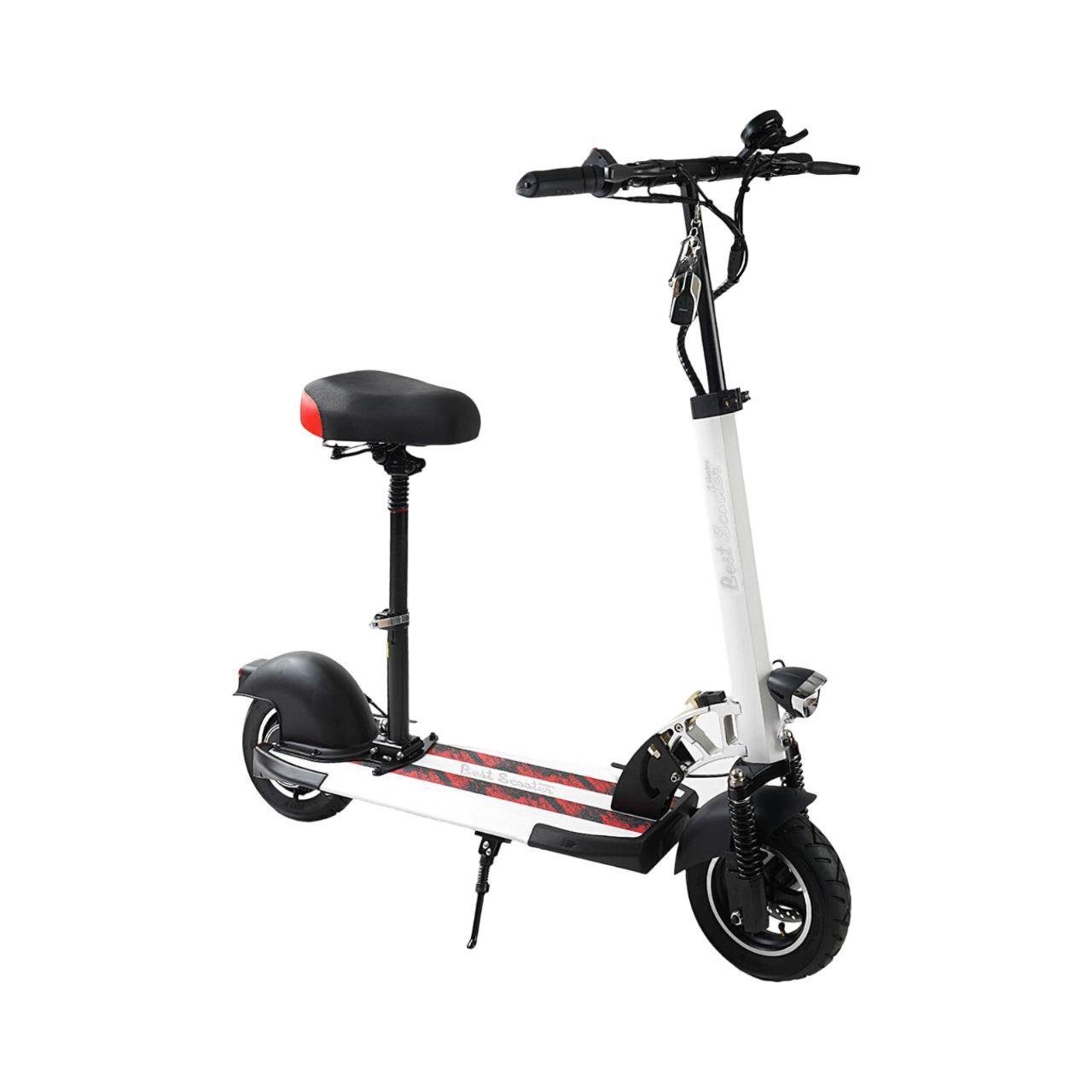 Электросамокат Best Scooter BS-10650 с сиденьем 800 Вт 48V 13Ah складной Белый