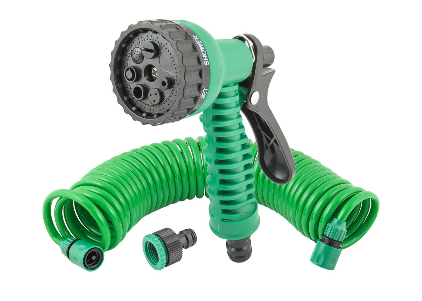 Набір для поливу MasterTool DEW LINE 5 шт. пістолет 7 режимів/шланг 10 м/адаптер 1/2" ВР - 3/4" ВР/конектори ⅜" 2 шт. (92-9342)