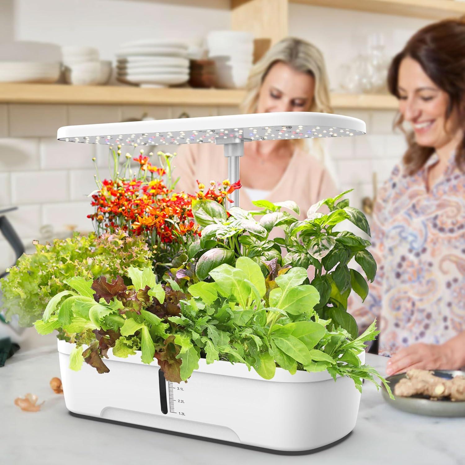 Система гідропонічного вирощування 12-місна GOLUMUP із регульованою висотою та світлодіодним контролем світла з автоматичним таймером 50 см Білий - фото 13