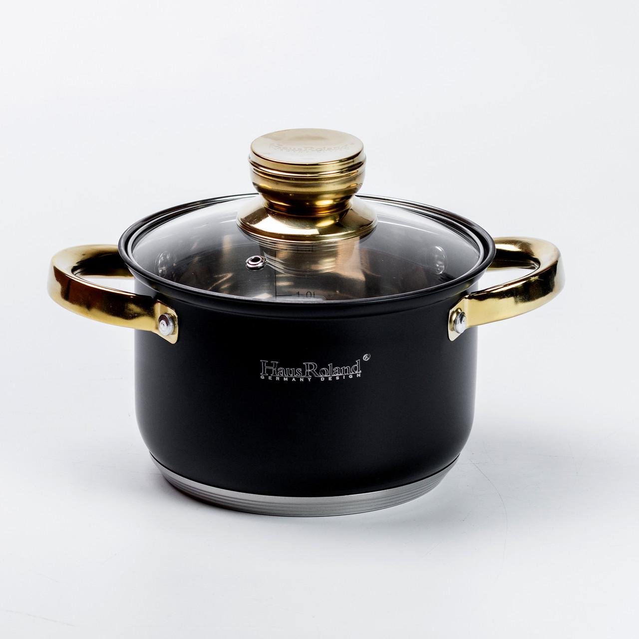 Набор кастрюль Haus Roland из нержавеющей стали 6,1/3,9/2,8/2,1 л Черный (HP33523) - фото 8 Набор кастрюль Haus Roland из нержавеющей стали 6,1/3,9/2,8/2,1 л Черный (HP33523) - фото 8