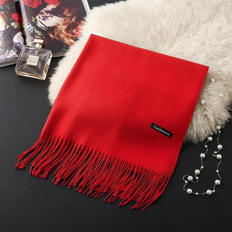 Шарф палантин Cashmere 200х70 см Красный - фото 2