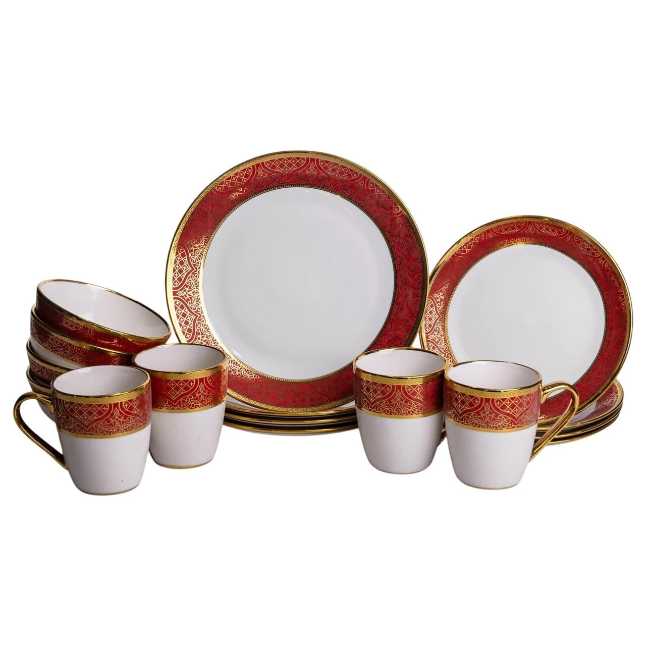 Столовый сервиз фарфоровый YIWU Buckingham на 4 персоны 16 пр. (HS-16)