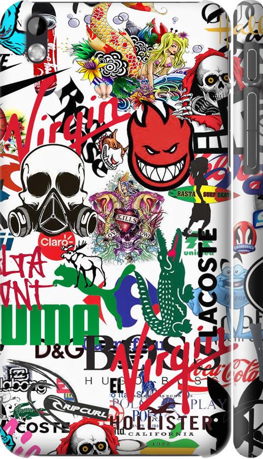 Чехол на HTC Desire 816 Many different logos (4022m-169-42517)