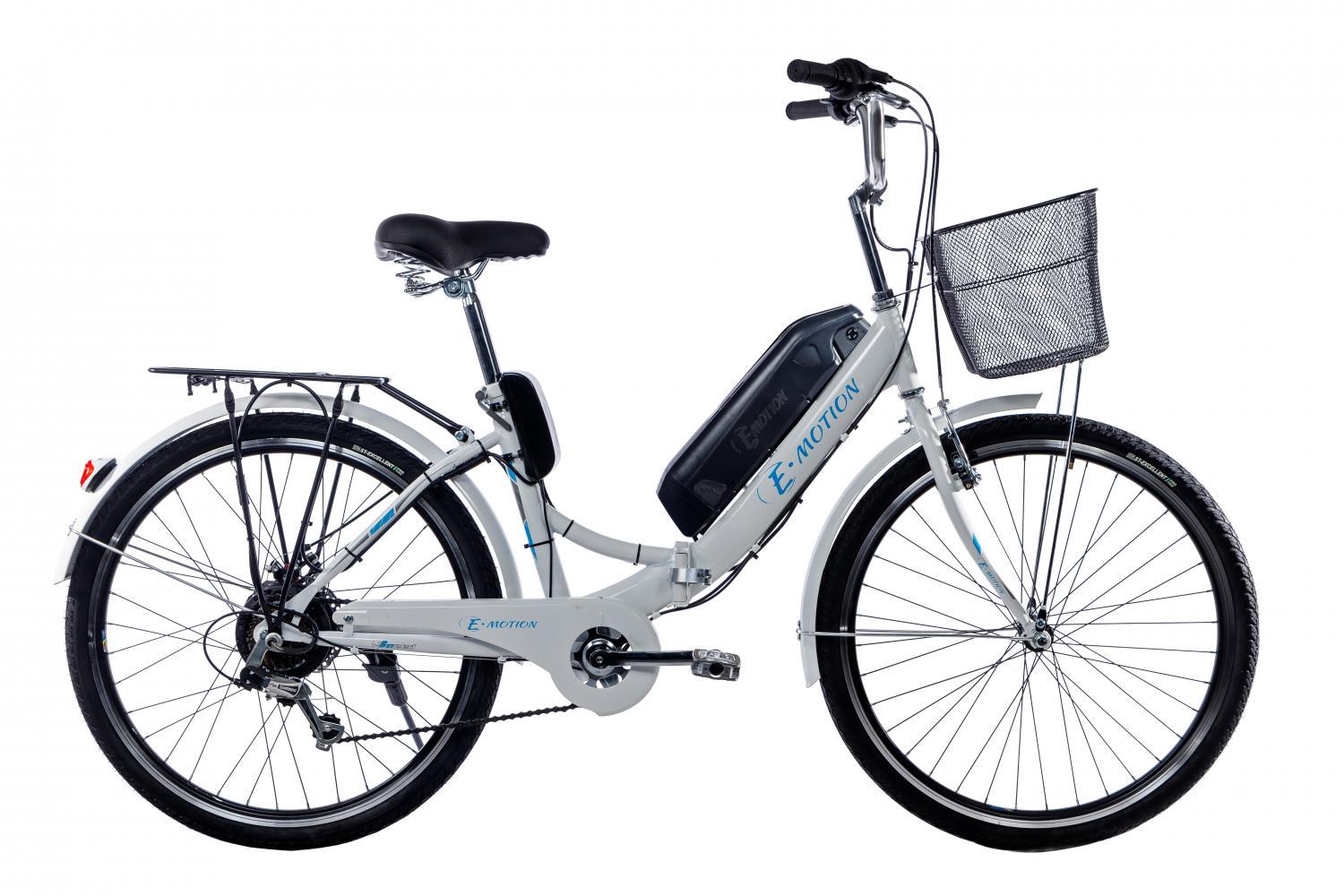 Электровелосипед складной E-Motion с низкой рамой 17" колеса 26" 36V 350 W 15 Ah Белый (RS1048)