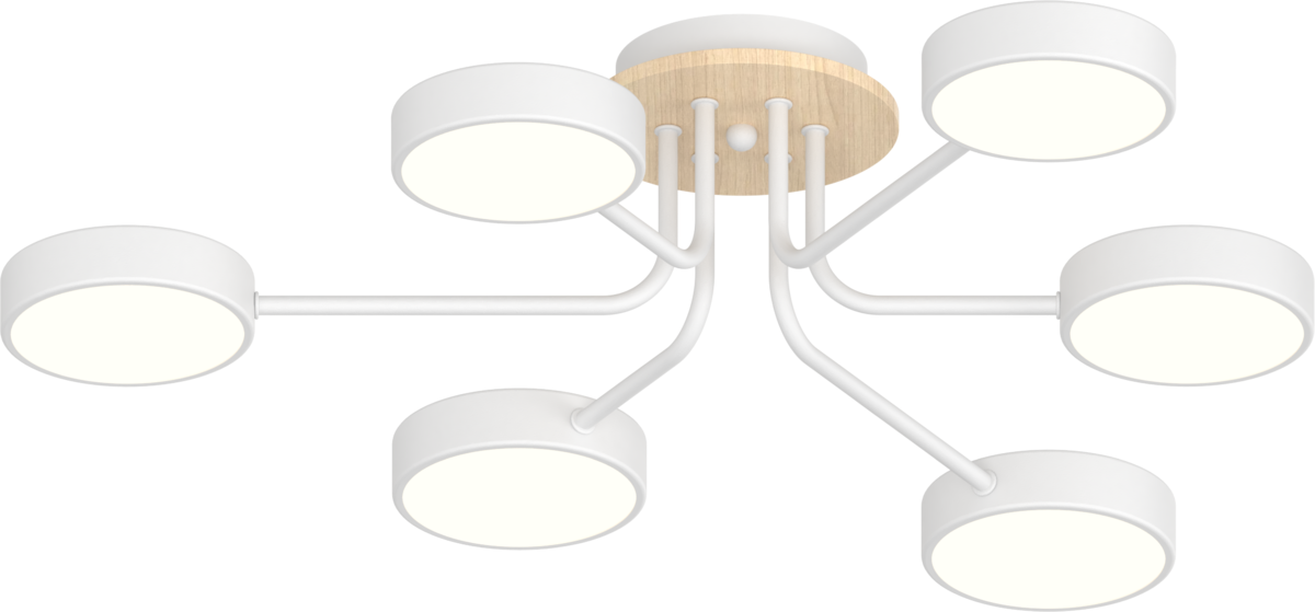 Люстра светодиодная потолочная Light House SRS-20316-6 Белый/Дерево