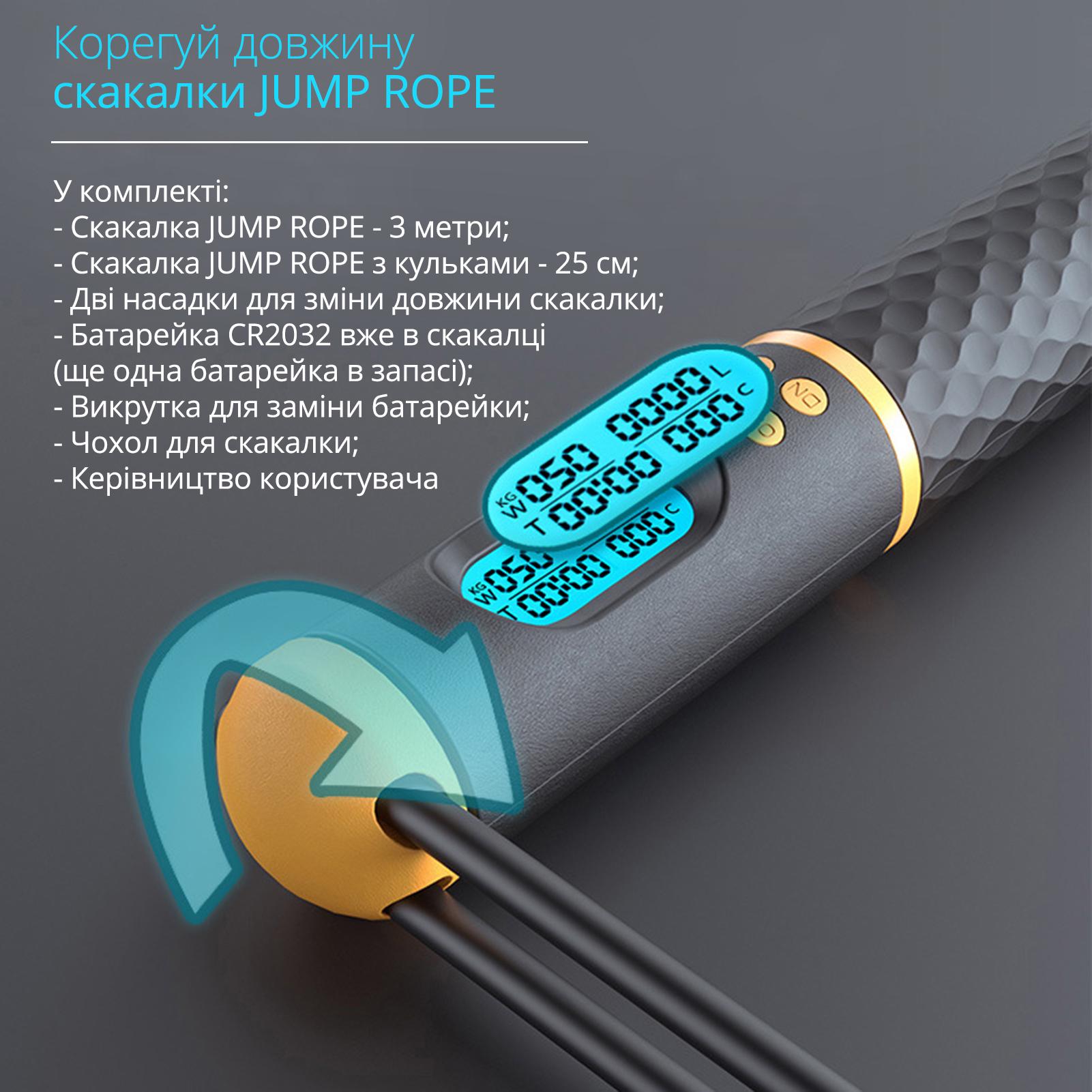 Скакалка скоростная Smart JUMP ROPE электронная 3 м (21687952) - фото 5