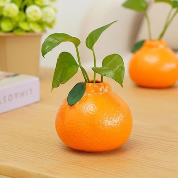 Ваза керамическая в виде мандарина 9х8 см (G00016) - фото 2 Ваза керамическая в виде мандарина 9х8 см (G00016) - фото 2