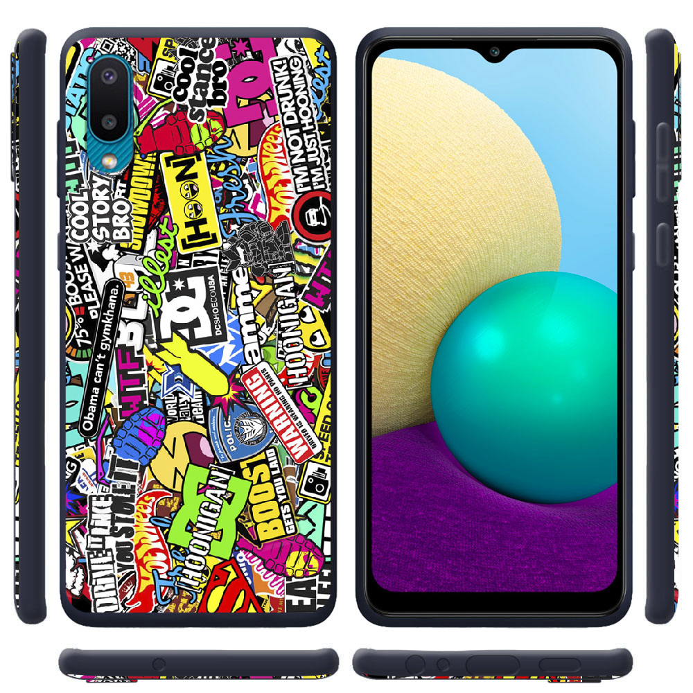 Чехол BoxFace Samsung A022 Galaxy A02 Multicolored Inscriptions Черный силикон (42004-up880-42497) - фото 2