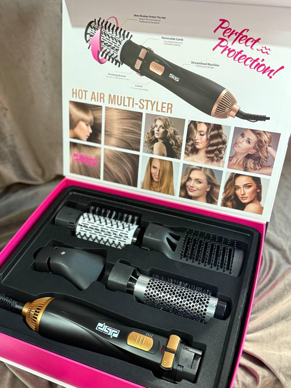 Фен-щітка для волосся DSP 50001 з обертовою насадкою 4в1 1200 Вт Чорний (50001) Фен-щітка для волосся DSP 50001 з обертовою насадкою 4в1 1200 Вт Чорний (50001)