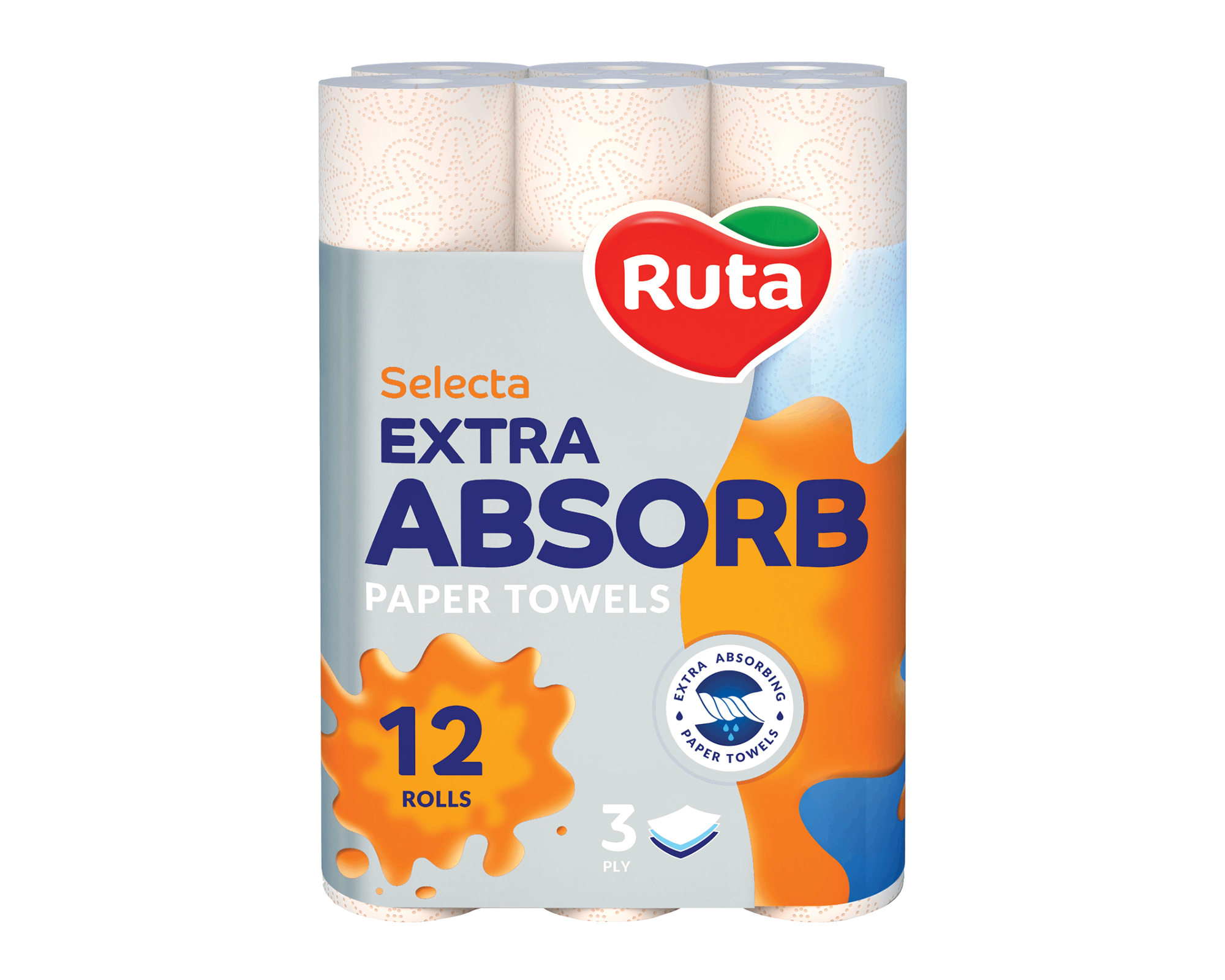 Рушники паперові Ruta Selecta 3 шари 12 рулонів (20690)