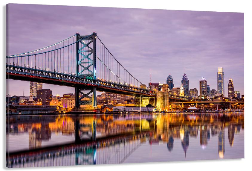 Картина на холсте в гостиную/спальню Мост Филадельфия 40х80 см (MLP_384)