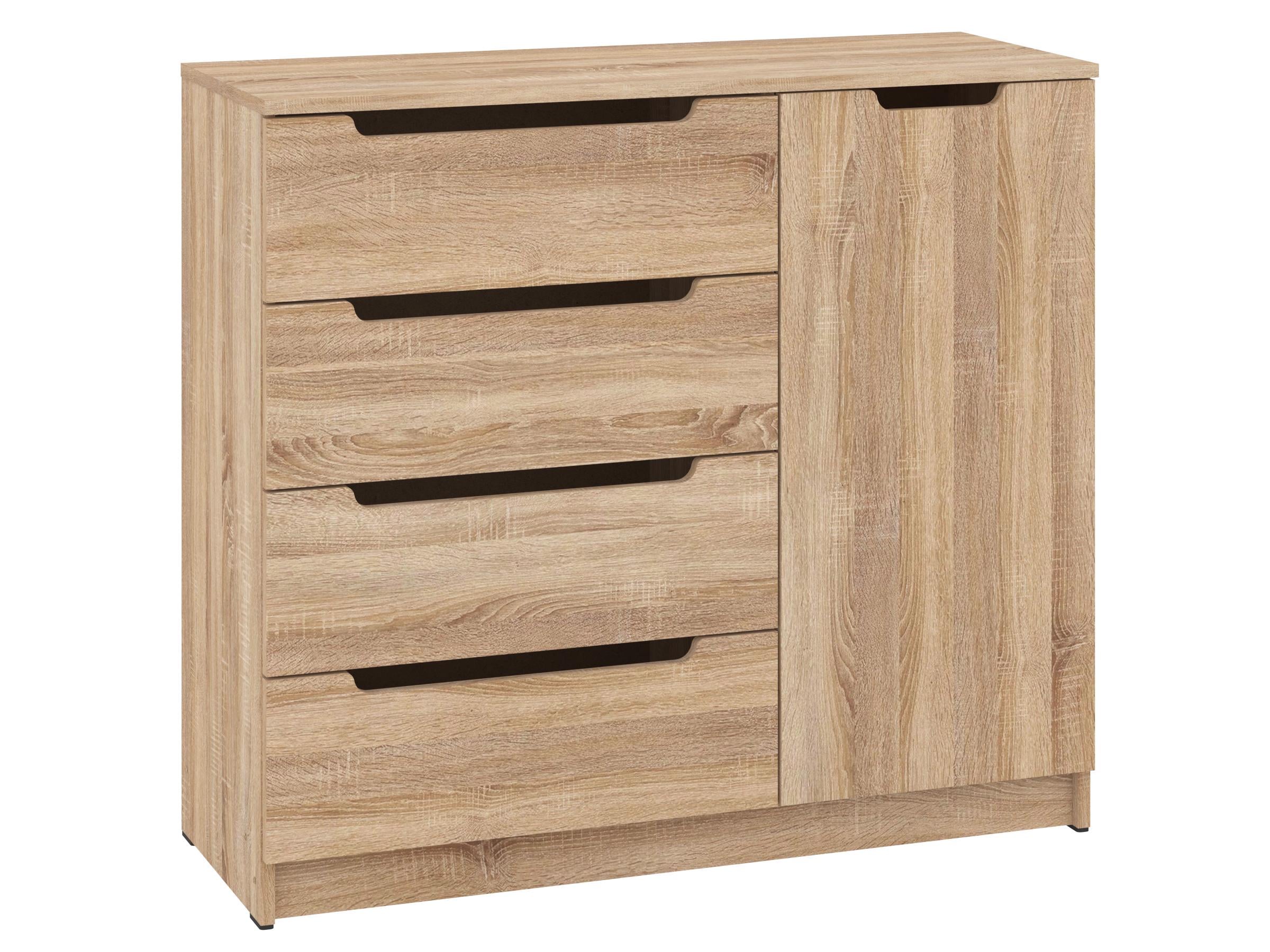 Комод с ящиками PEHOTIN ЭКО К-4+1 ДСП 100х38х90 см Дуб сонома (PN-100577) Комод с ящиками PEHOTIN ЭКО К-4+1 ДСП 100х38х90 см Дуб сонома (PN-100577)