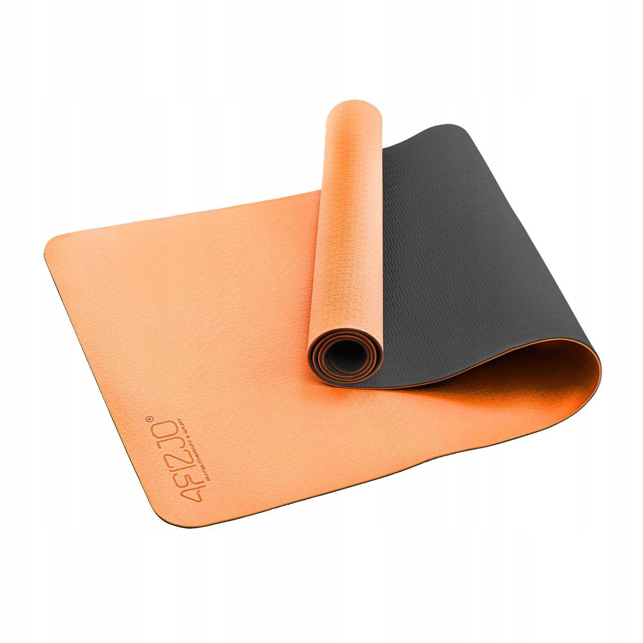 Килимок спортивний 4FIZJO TPE 4FJ0337 для йоги та фітнесу 4 мм Orange/Black