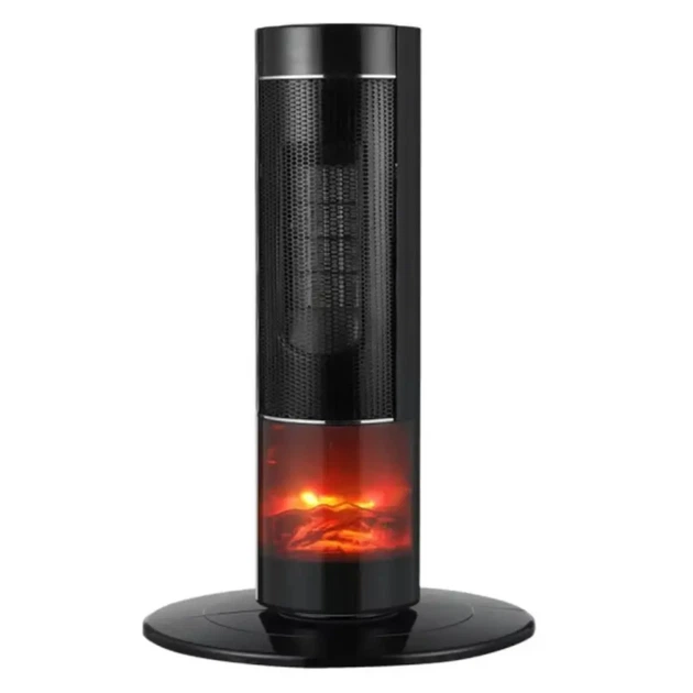 Тепловентилятор напольный керамический PTC-PH16 с пультом и имитацией камина 2000 Вт Черный (38118935) Тепловентилятор напольный керамический PTC-PH16 с пультом и имитацией камина 2000 Вт Черный (38118935)